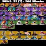 🎨 32 скіна | 🌟 Fortnite акаунт