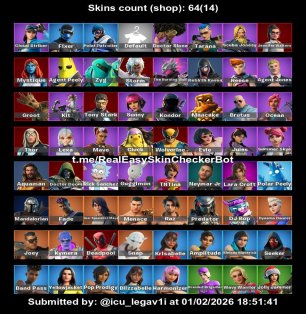 🎨 64 скінів | 🌟 Fortnite акаунт