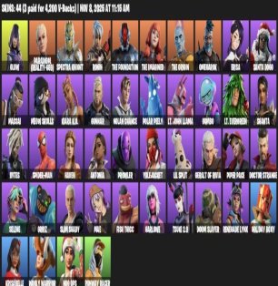 🎨 44 скінів | 🌟 Fortnite акаунт