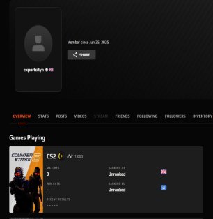 🎮 CS Prime | 💪 FACEIT LVL 4 | 🕒 Ready for Matches