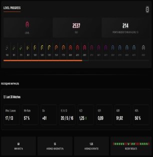 🏆 10 LVL FACEIT | 🔥 2537 ELO | 🕒 302 matches — Ready for competitive play!