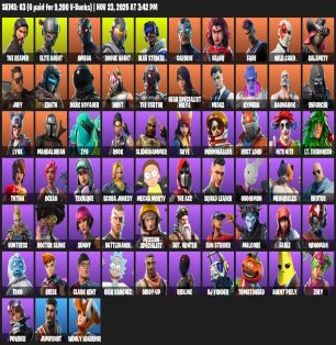 🎨 63 skins | 🌟 Fortnite account