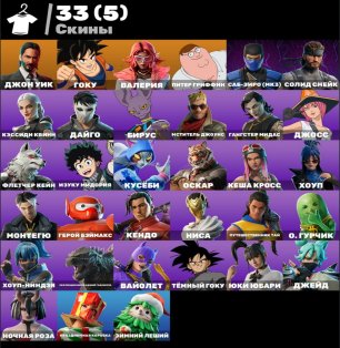 🎨 33 скіна | 🌟 Fortnite акаунт