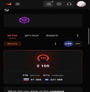🏆 CS Prime | 🎯 Faceit ELO 2105 | 🕒 Анкету без заповненої інвентарю