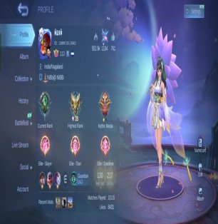 🎮 Mobile Legends account | Epic | 130 heroes | 217 skins
