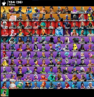 🎨 134 skins | 🌟 Fortnite account