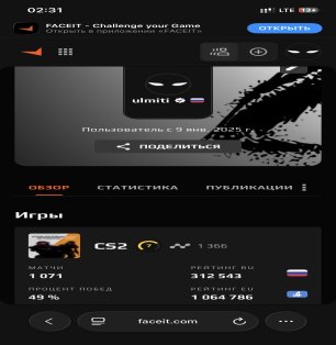 🔥 Basic FACEIT Account | 🎯 Level 1366 | 🕒 Ready for Matches
