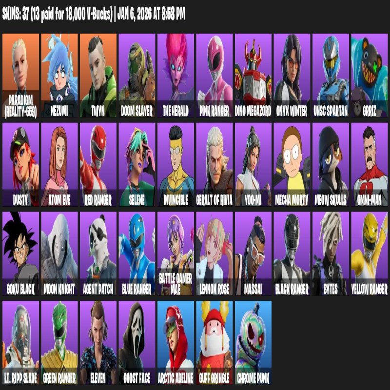 🎨 37 скінів | 🌟 Fortnite акаунт