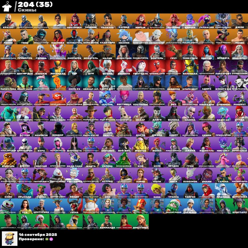 🎨 204 skins | 🌟 Fortnite account