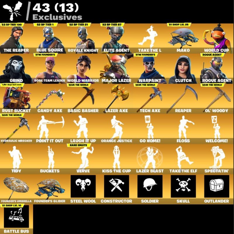 🎨 222 skins | 🌟 Fortnite account