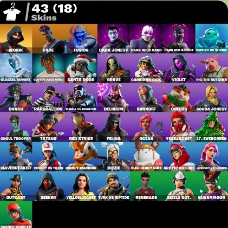 🎨 43 скіна | 🌟 Fortnite акаунт