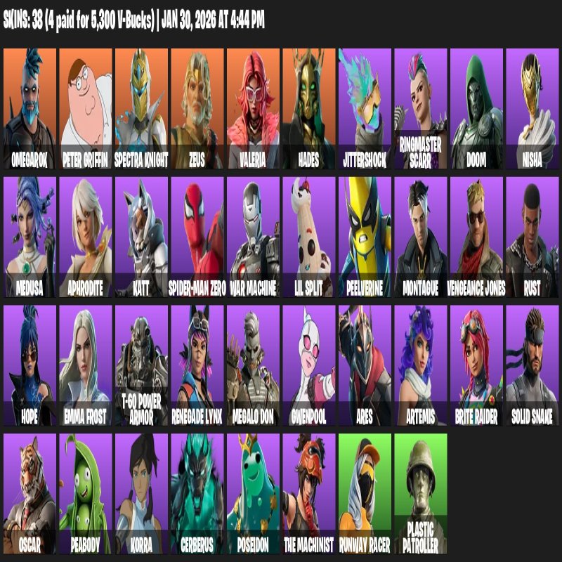🎨 38 skins | 🌟 Fortnite account