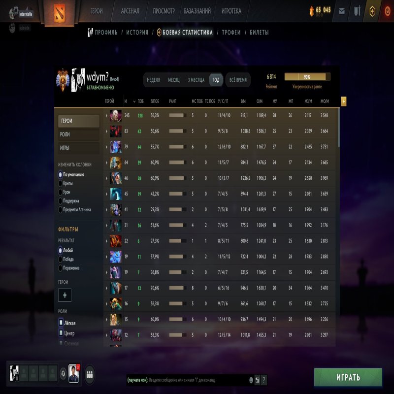 🏅 MMR 6800 | 🕒 3453 годин | 🛡 6000