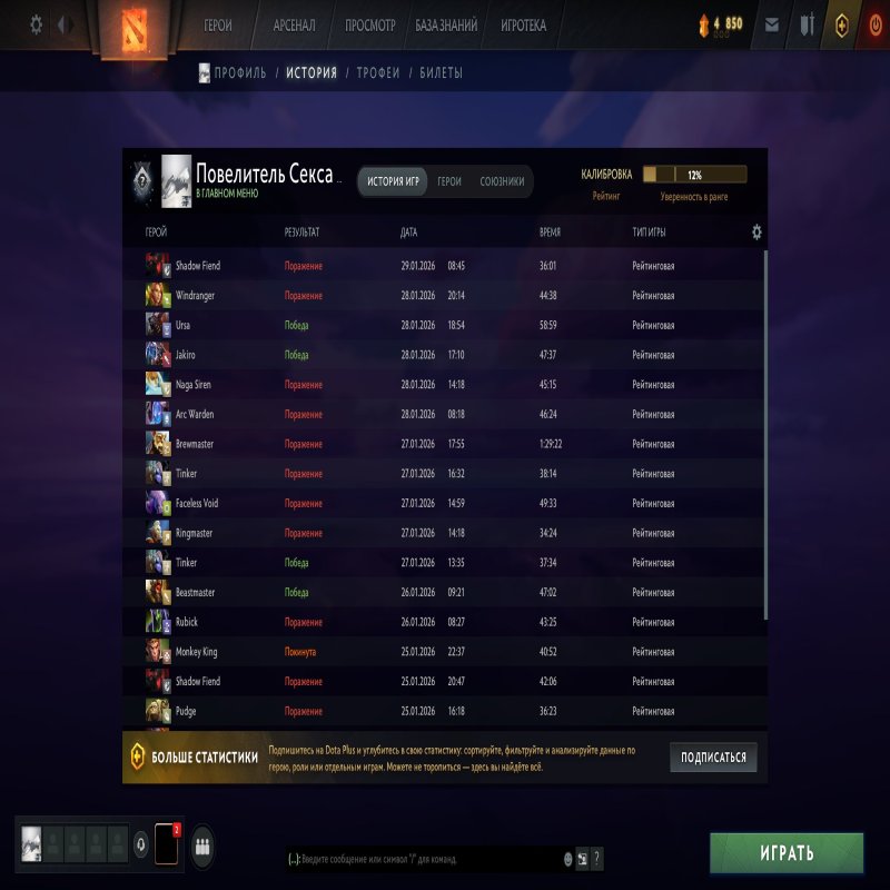 🏅 MMR 291 | 🕒 1000 годин | 🛡 8689