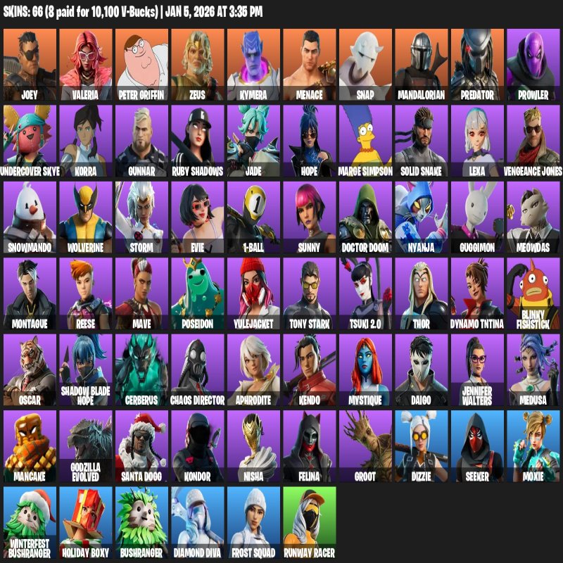 🎨 66 скінів | 🌟 Fortnite акаунт