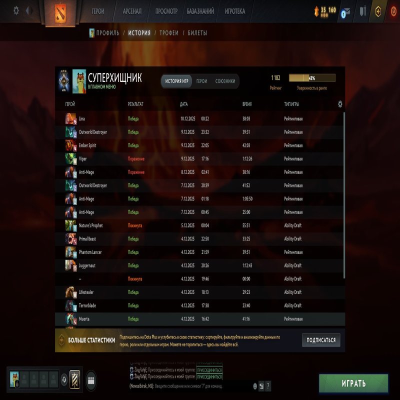 🏅 MMR 1180 | 🕒 320 годин | 🛡 8500