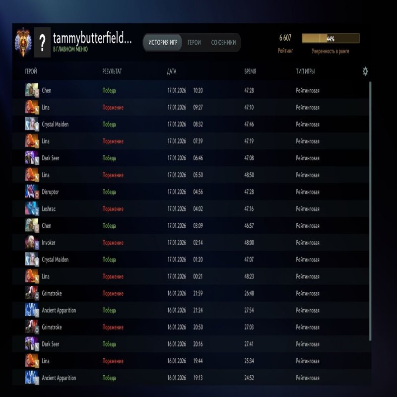 🏅 MMR 6607 | 🕒 160 годин | 🛡 10274