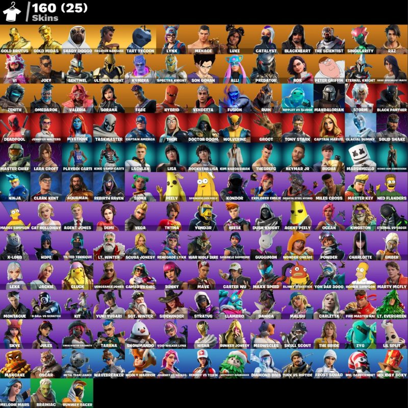 🎨 160 skins | 🌟 Fortnite account