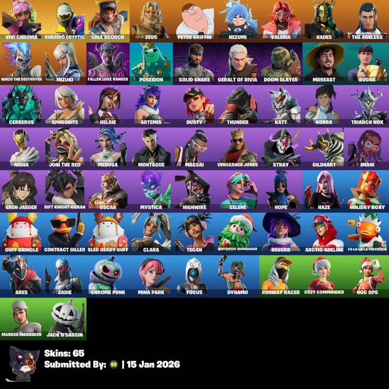 🎨 65 скінів | 🌟 Fortnite акаунт