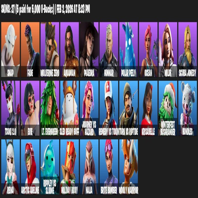 🎨 27 skins | 🌟 Fortnite account