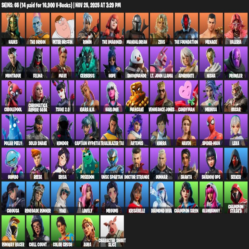 🎨 65 скінів | 🌟 Fortnite акаунт