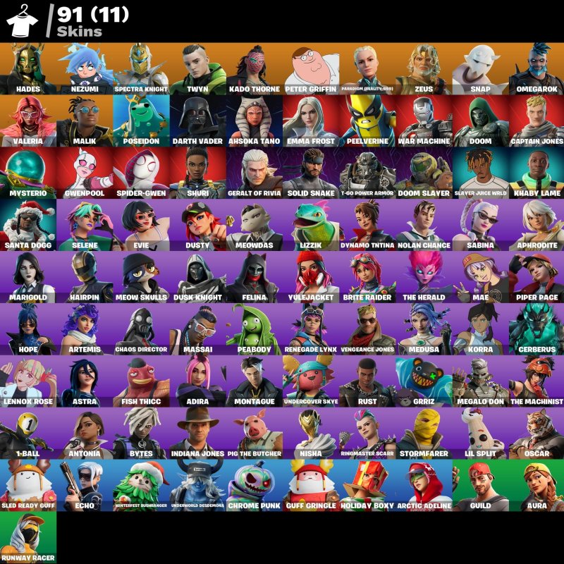🎨 91 skins | 🌟 Fortnite account