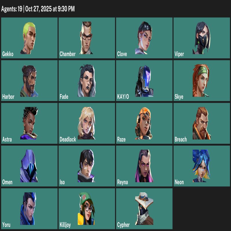 🎯 Valorant account | Rank: Unlocked | EU | 19 agents