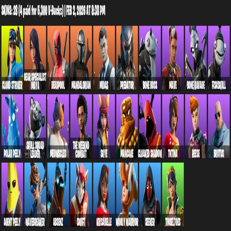 🎨 28 skins | 🌟 Fortnite account