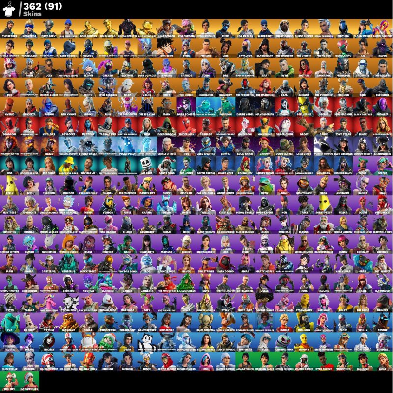 🎨 362 skins | 🌟 Fortnite account