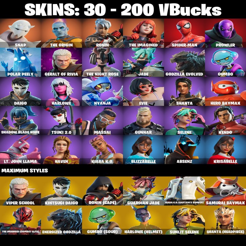 🎨 30 скінів | 🌟 Fortnite акаунт