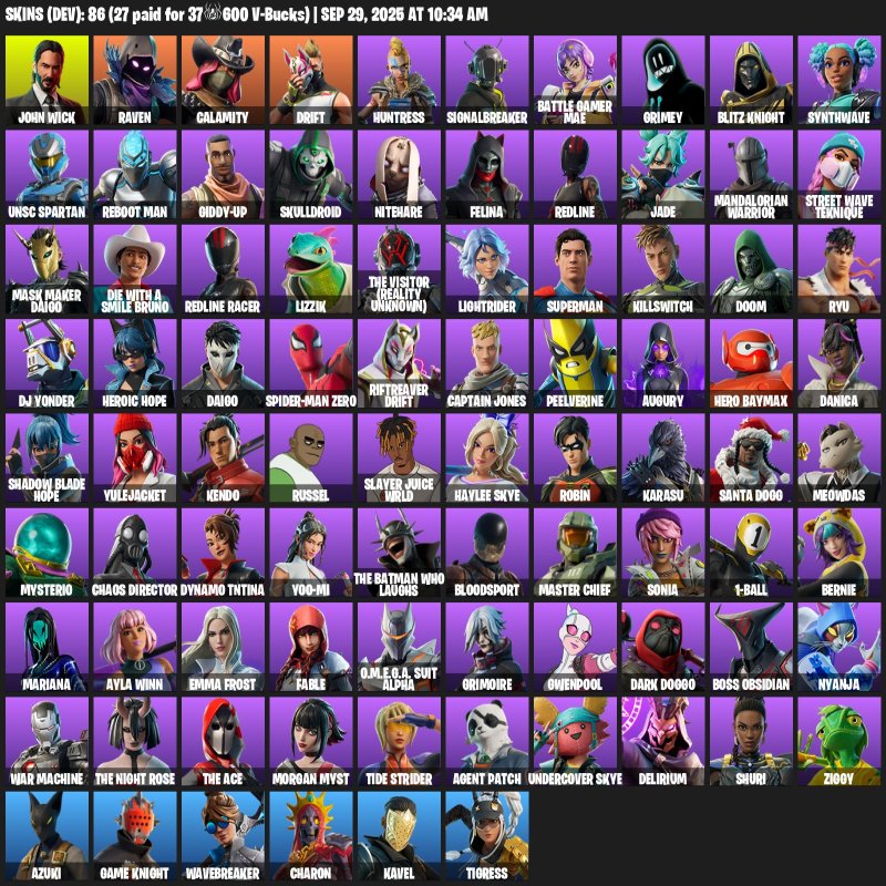 🎨 86 skins | 🌟 Fortnite account
