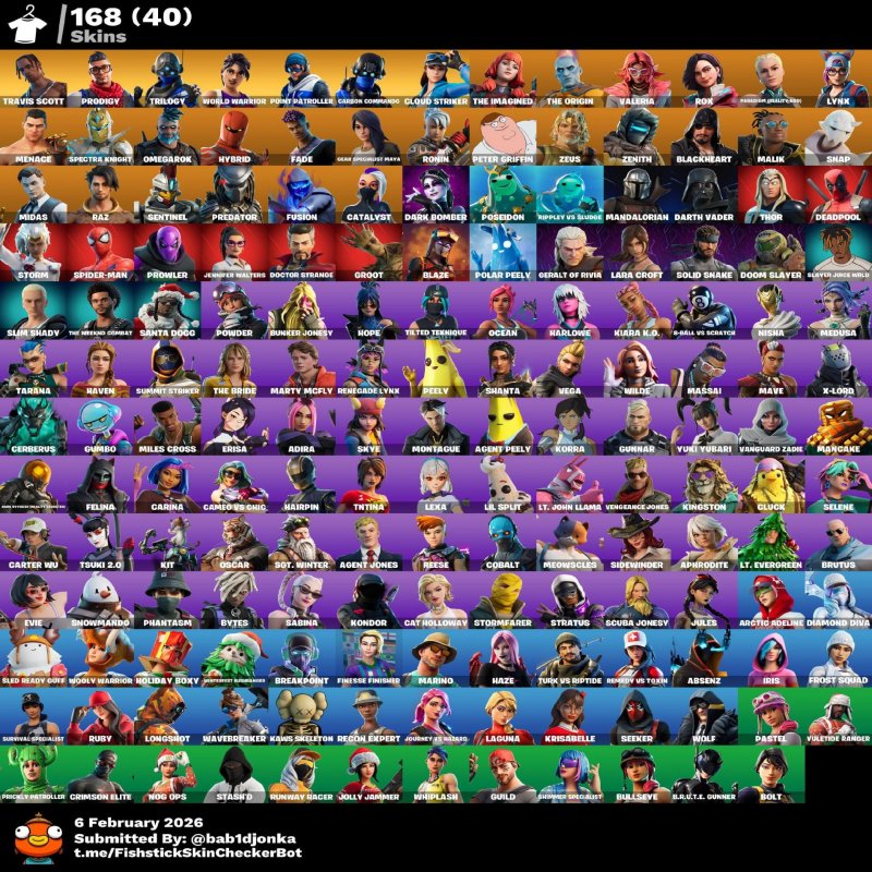 🎨 168 skins | 🌟 Fortnite account