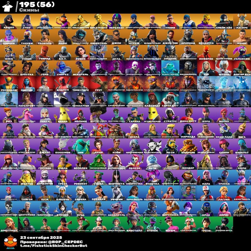 🎨 195 скінів | 🌟 Fortnite акаунт