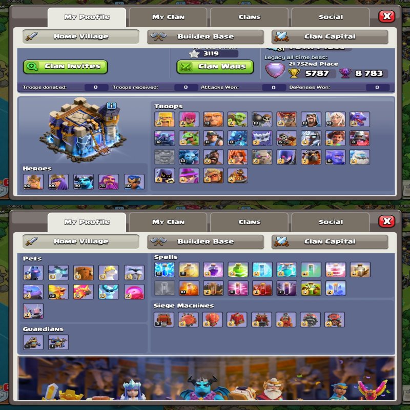 🏰 Clash of Clans акаунт | Ратуша 18 рівня | Рівень 264