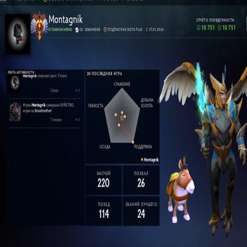 🏅 MMR 7834 | 🕒 319 годин | 🛡 10751