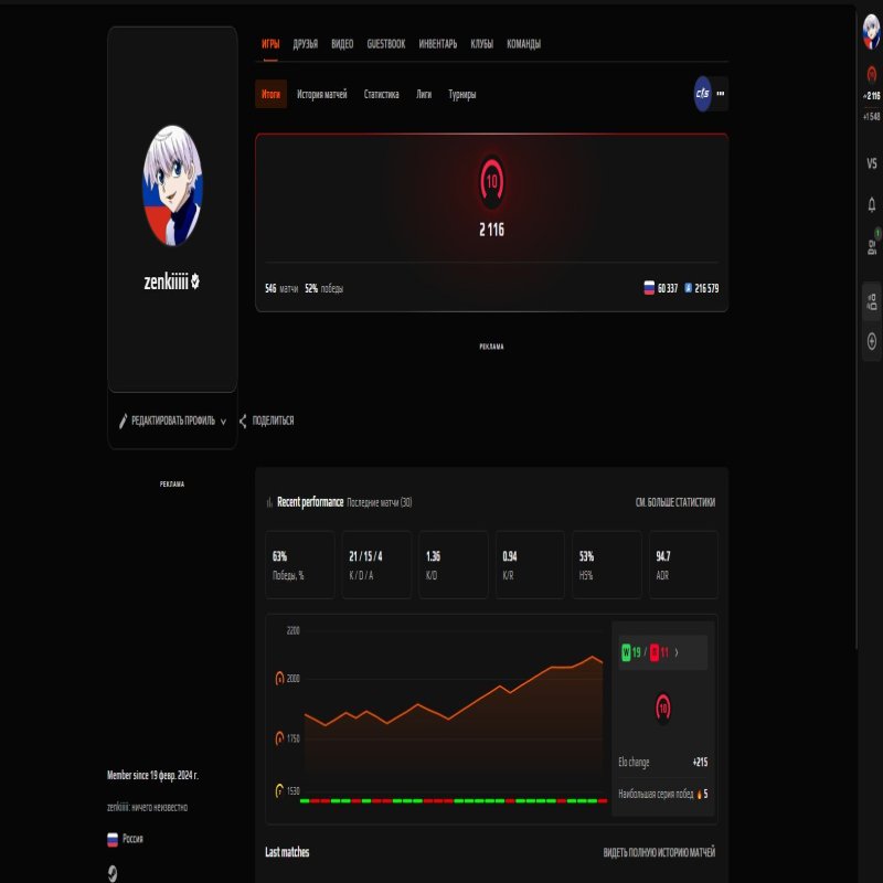 💎 PRIME | 🎯 FACEIT LVL 10 | 🕒 546 matches — Ready for Ranked