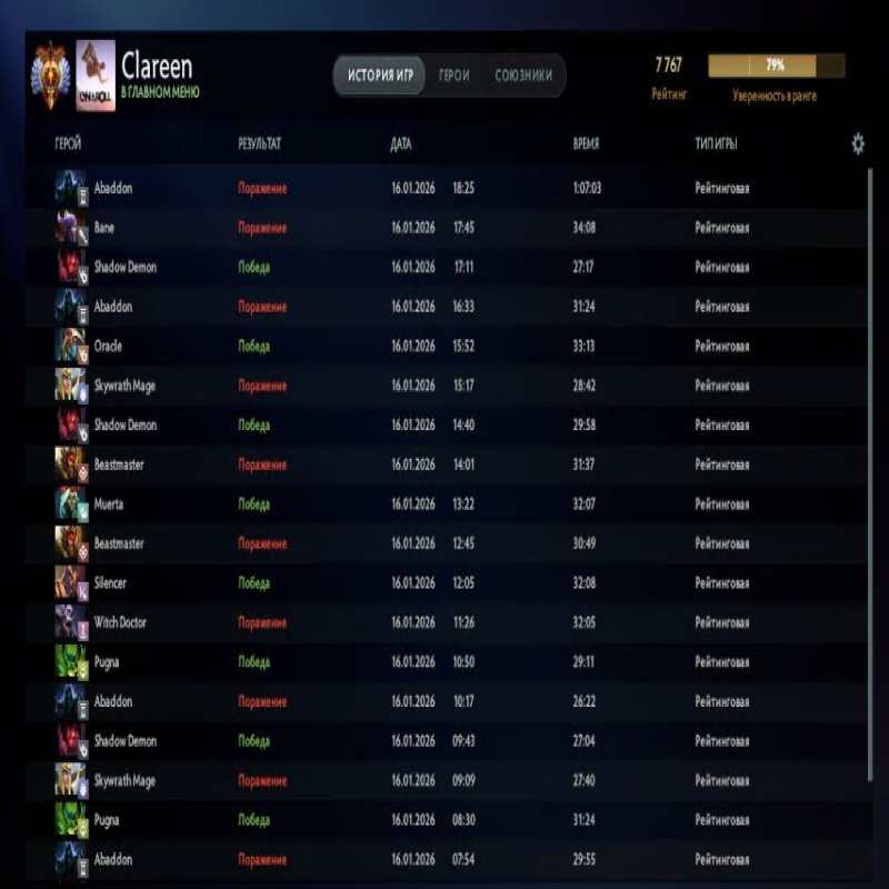 🏅 MMR 7767 | 🕒 189 часов | 🛡 11184