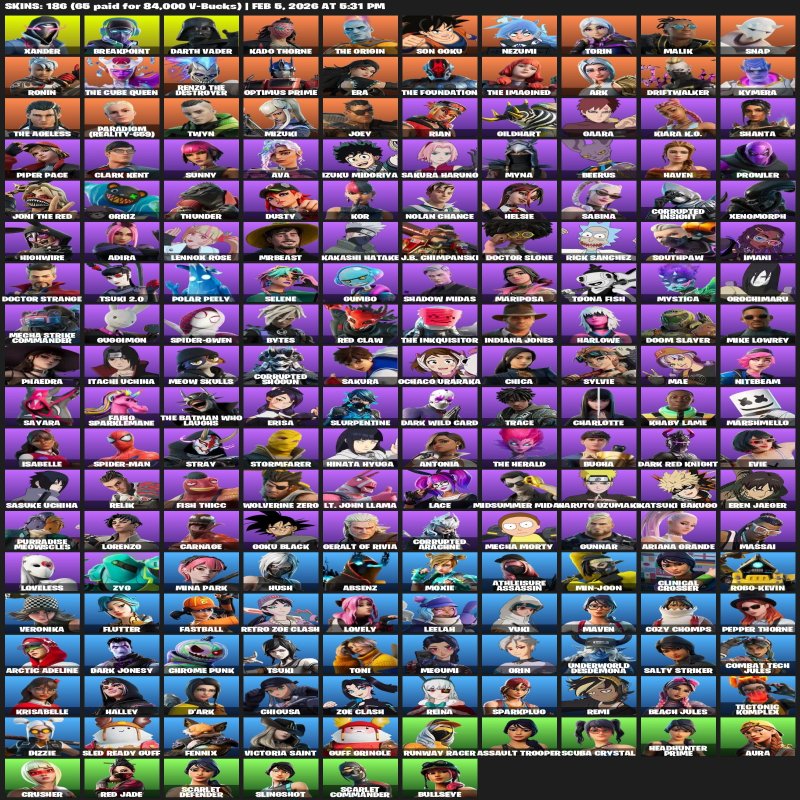 🎨 186 skins | 🌟 Fortnite account