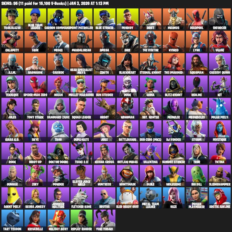 🎨 95 скінів | 🌟 Fortnite акаунт