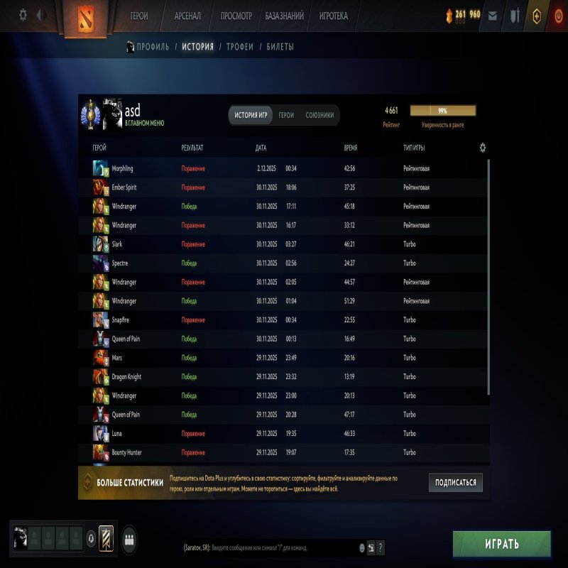 🏅 MMR 4661 | 🕒 597 годин | 🛡 12000