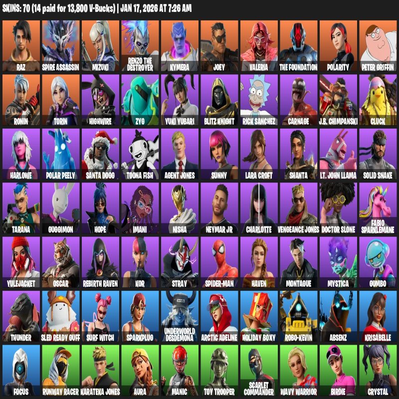 🎨 70 скінів | 🌟 Fortnite акаунт