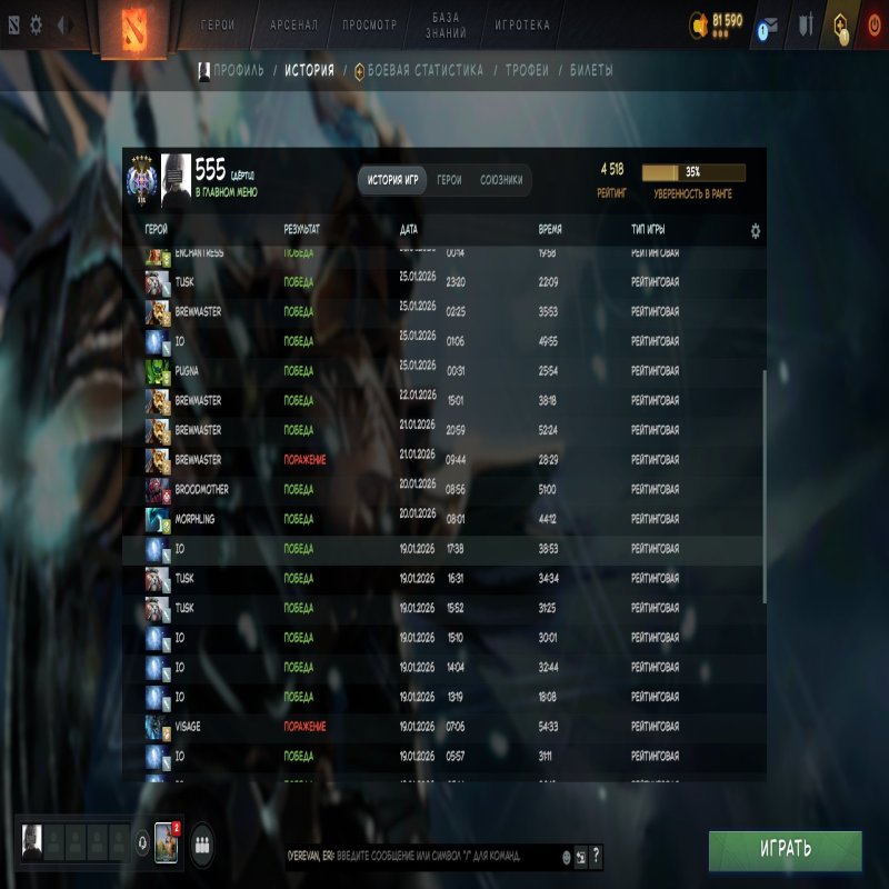 🏅 MMR 4518 | 🕒 300 годин | 🛡 11822