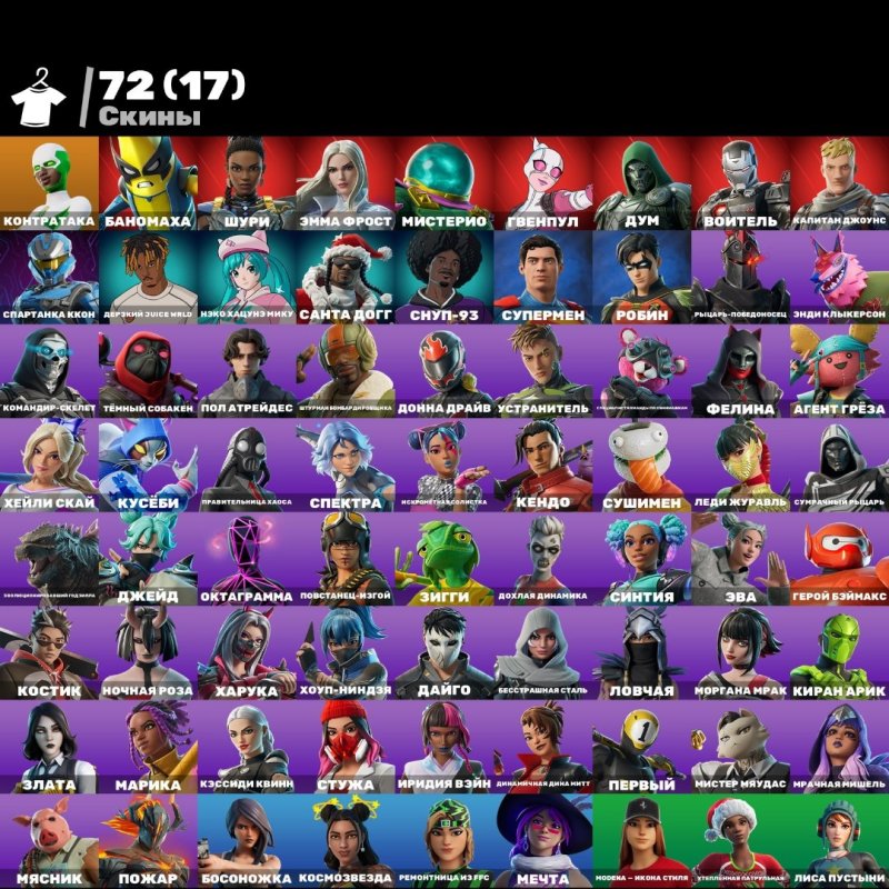 Найкращий акаунт з безліччю скінів та спогадів