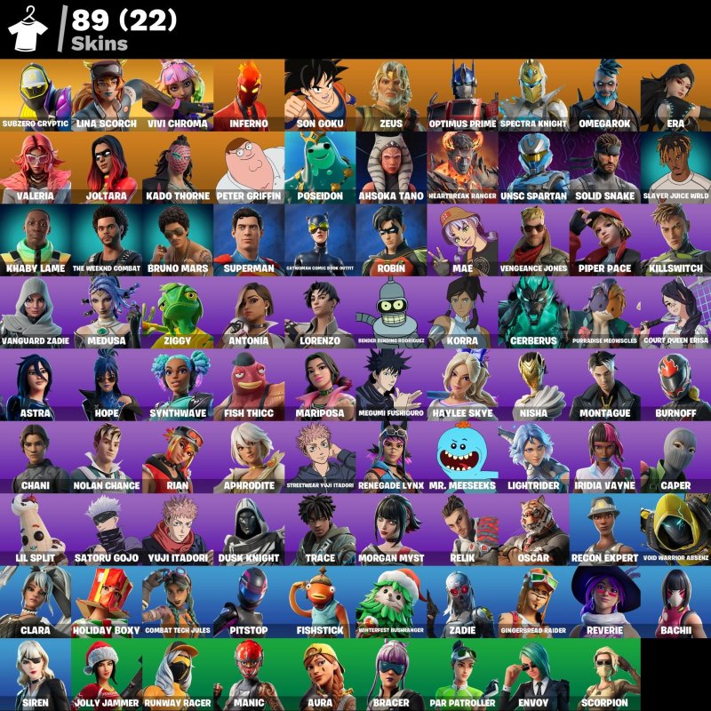🎨 89 skins | 🌟 Fortnite account