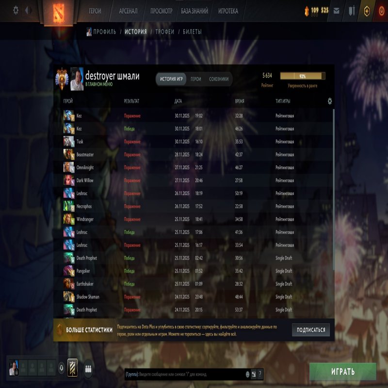 🏅 MMR 5634 | 🕒 9506 годин | 🛡 6347