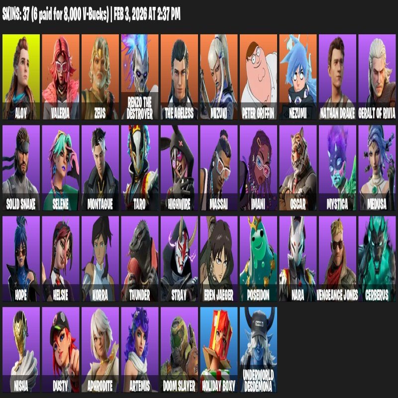 🎨 37 skins | 🌟 Fortnite account