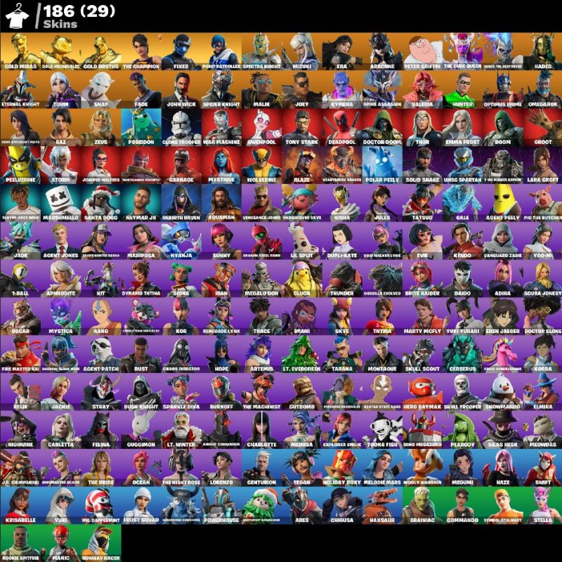 🎨 186 скінів | 🌟 Fortnite акаунт