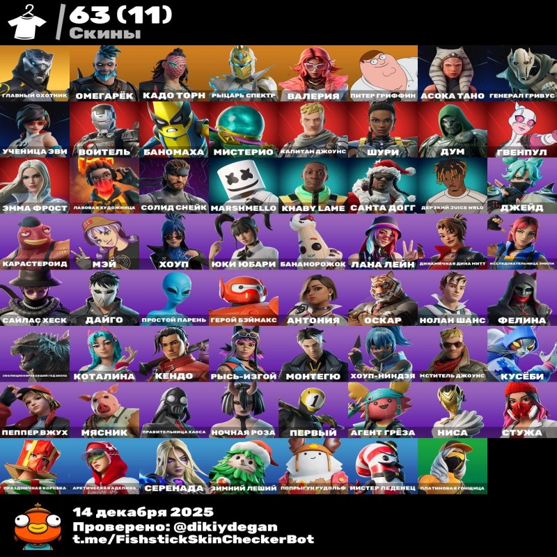 🎨 63 скіні | 🌟 Fortnite акаунт