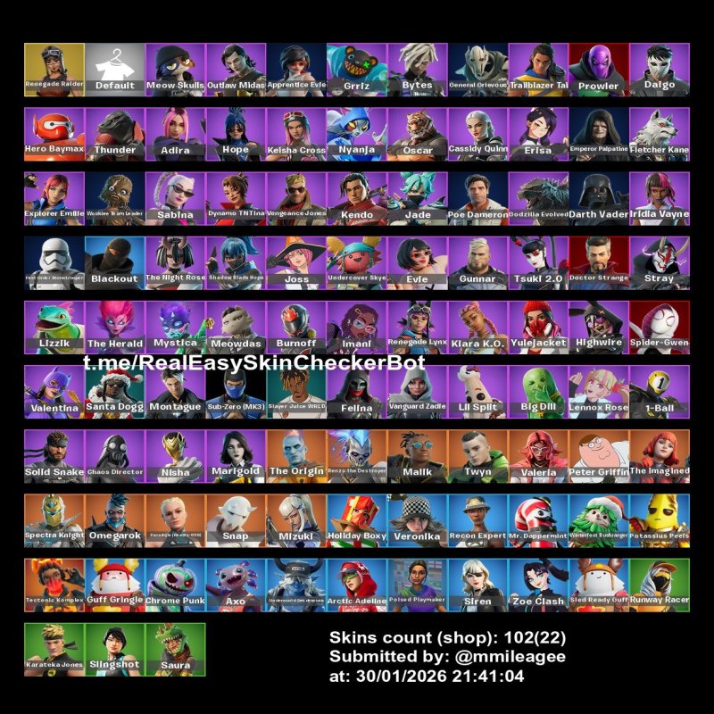 🎨 102 скінів | 🌟 Fortnite акаунт