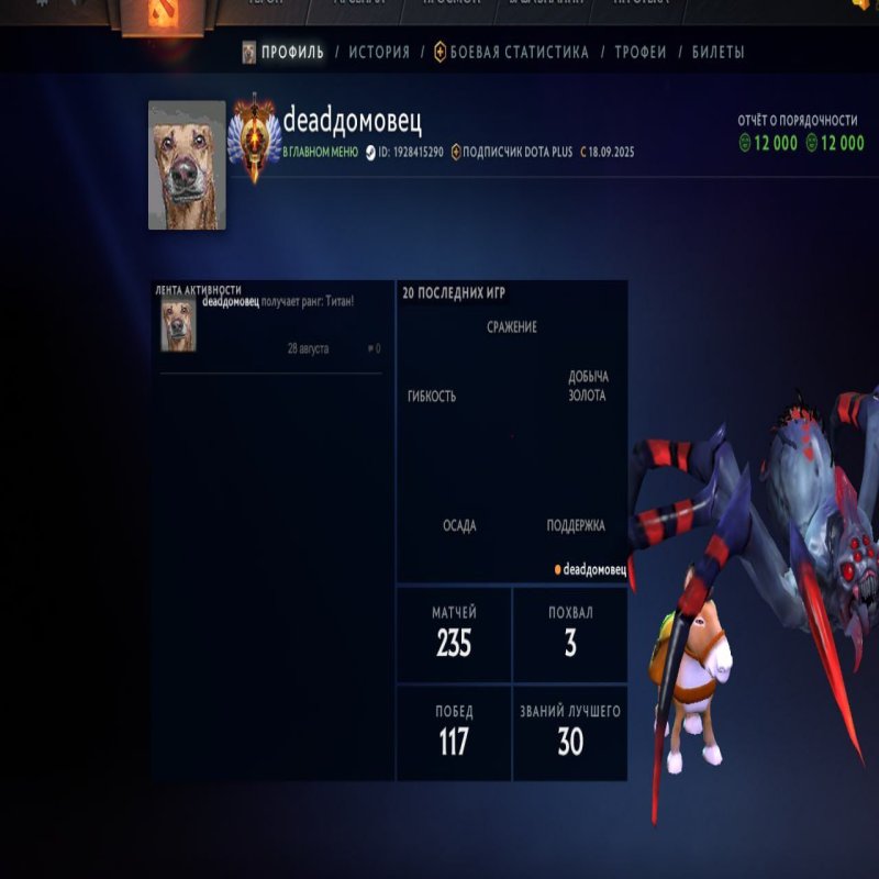 🏅 MMR 5700 | 🕒 240 годин | 🛡 12000